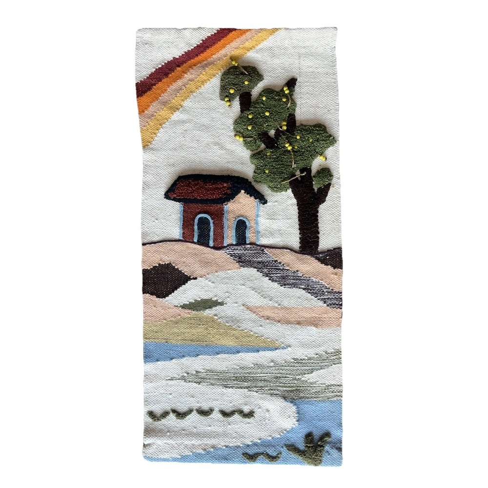 Handmade 3D Wool Tapestry Wall Hanging Rug 39" X 18"
